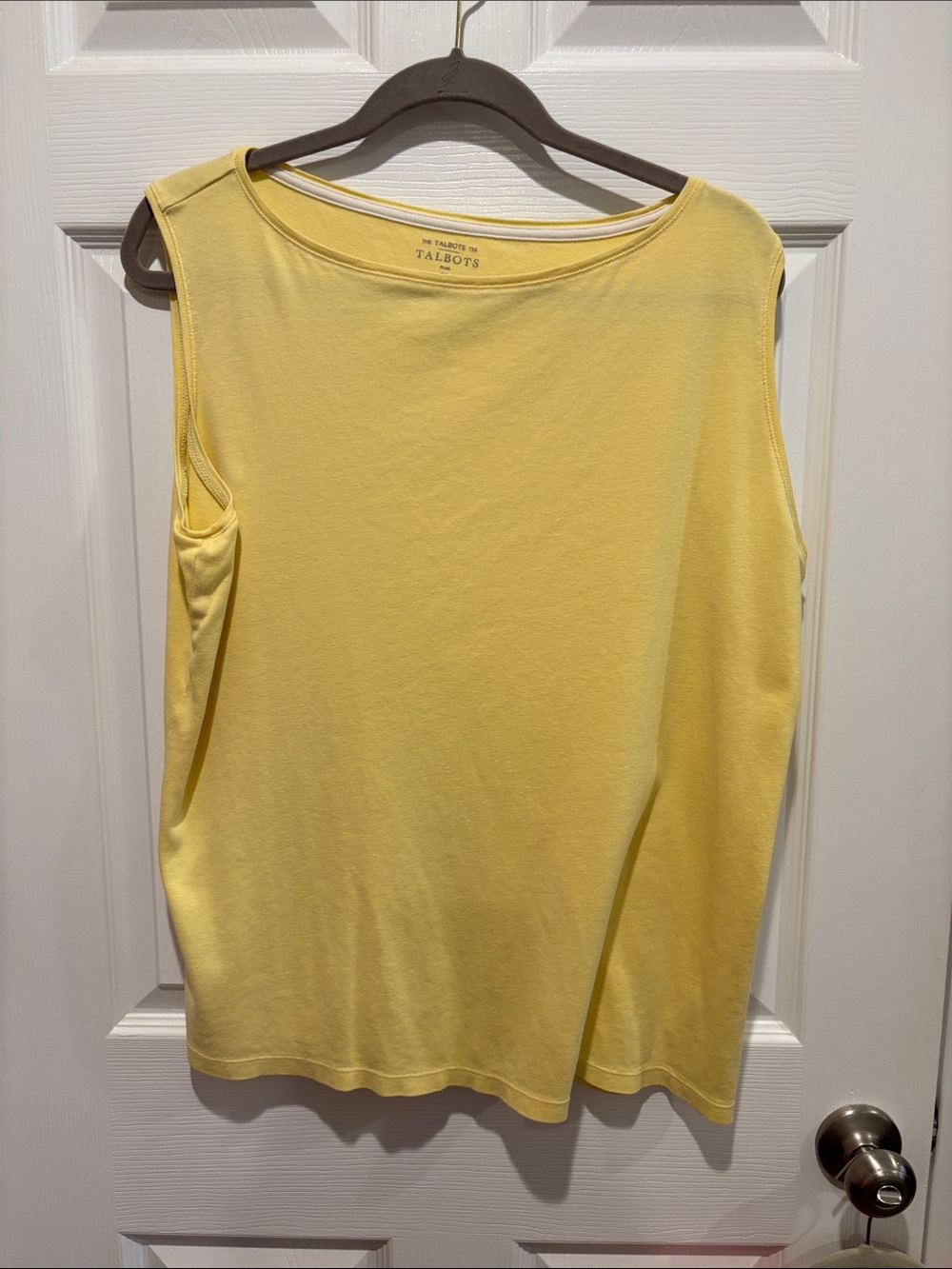 Talbots Lemon Yellow Scoop Neck Cotton Tank